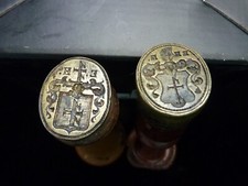 LOT DE DEUX ANCIENS SCEAUX A CACHETER ARMOIRIE BLASON HERALDIQUE