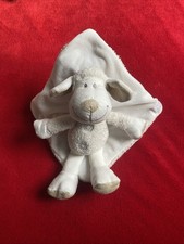 ?? DOUDOU NICOTOY MOUTON COUVERTURE BLANC/CREME BEIGE GRIS TTBE