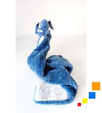 Doudou Plat/Couverture Lapidou Lapin Bleu Marine Gaufré Attache Tétine - Nattou