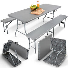 AREBOS Ensemble de Table de Camping Pliante Aspect rotin table de camping pliant