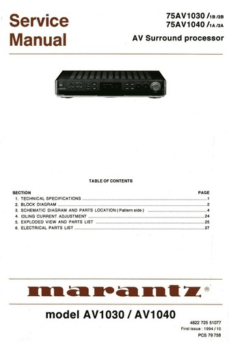 Manuel service pour marantz - de,