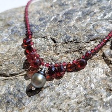 Collier argent perle noire - collier, en