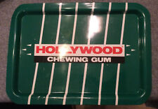 Ancien Plateau Metal présentoir Hollywood chewing-gum vintage vert 42 X30cm