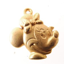 * Fève métal doré pendentif