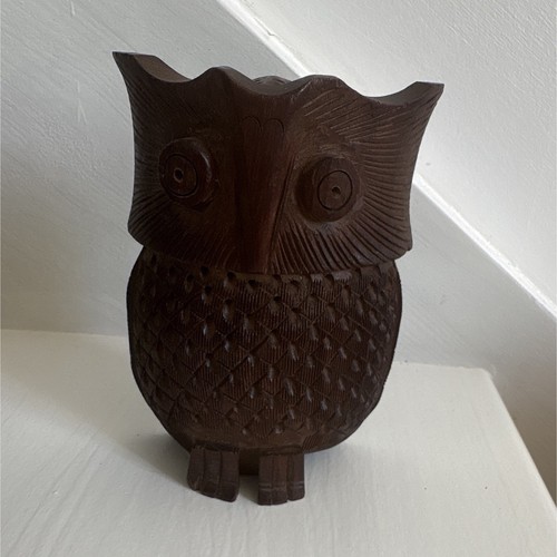 Statuette chouette bois - chouette,