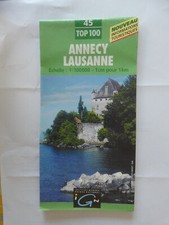 carte  IGN verte  45 Top 100  1 / 100 000 annecy lausanne   edition 2   2000