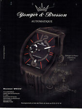 Publicité Advertising 028  2011   montre  Yonger & Bresson automatique