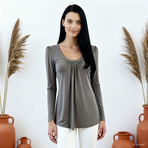 Lagenlook tunique grise jersey - lagenlook,