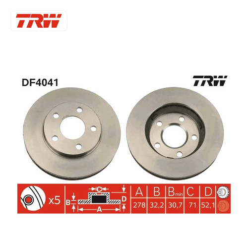 Lot disques frein trw - 2, de