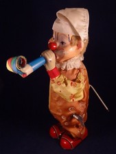 Ancien jouet automate clown mécanique tôle composition Japan cirque carnaval 50