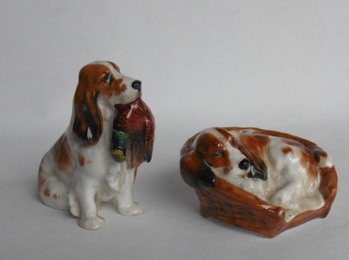 Deux figurines cocker en - deux,