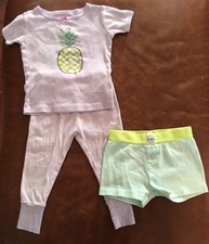 OshKosh Baby Toddler Girl's 3-Piece Cotton Pajamas PJs 18M Purple Pineapple