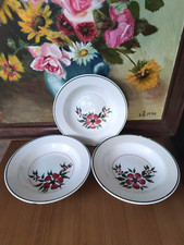 3 assiettes creuses anciennes en faïence Creil & Montereau – Modèle Simone