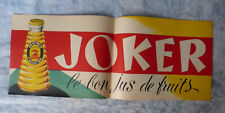 #Vintage PLV# Ancien bandeau (19x49cm) publicitaire Joker Le bon jus de fruits