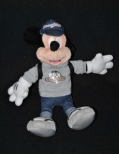 Peluche doudou Mickey gris DISNEYLAND jeans casquette sac à dos 27 cm TTBE