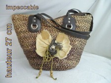 " CABAS II** en paille naturelle doublé tissus coton TRES ACTUEL