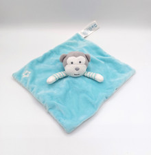 Doudou plat singe bleu
