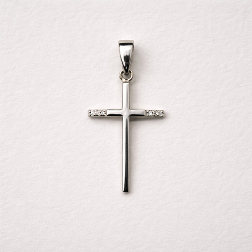 Pendentif croix or - cz,