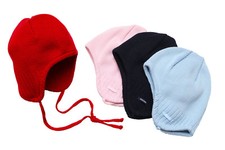 Maximo Baby Boy Knitted Winter Hat Covers Ears Strings Attached Assorted Colors