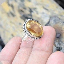 Bague pierre précieuse jaune