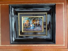 Ancien petit tableau peinture émaillée sur cuivre signé Bardet émaux de Limoges