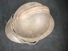 Casque kaki 1926 France défense passive WW2 39 45 + jugulaire et intérieur cuir