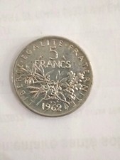 5 Francs seumeuse argent 1962 qualité SUP 