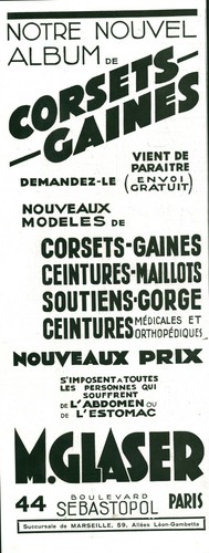 Publicité ancienne gaines