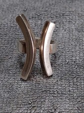 BAGUE IMPOSANTE ARGENT MASSIF DE CRÉATEUR T52 PARFAIT ÉTAT