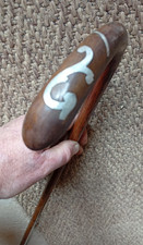 Ancienne Canne fine avec pommeau incrusté d'argent