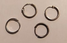 Lot 4 créoles vintage en argent 12 mm boucles oreille anneaux