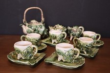 Improbable service à café barbotine céramic coquillage conque de lambi vers 1950