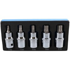 Jeu de 5 embouts de douilles Torx Star 1/2" Drive Male T45 T50 T55 T60 T70