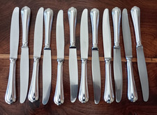 12 grands couteaux CHRISTOFLE modèle SPATOURS métal argenté  24,5 cm