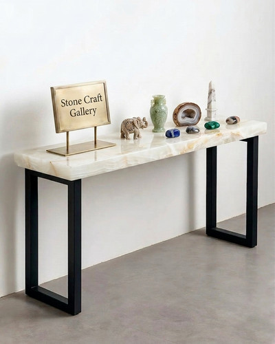 White onyx marble table top - onyx,