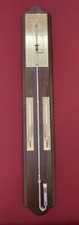Thermomètre Baromètre A Mercure TORRICELLI Bois XXe Siècle Fonctionne