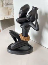 Gmundner Keramik Austria Autriche FINK GK - Statuette femme Africaine nue