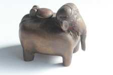 Ancien Éléphant brûle parfum bronze Inde (67350)