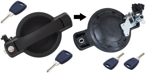 Poignee porte avec serrure - de,