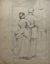 Zeichnungen Impressionniste Espace Avec Peintre Sur Chevalet Um 1900 #19 Antique