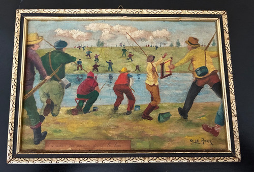 Huile sur panneau signée - , g