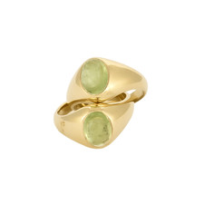 POMELLATO - Bague entrelacées en or jaune et péridots