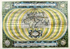 Carte Du Monde Ancienne Mappemonde Ortelius Gravure En Cuivre 1590