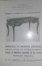 1975 VERSAILLES Catalogue de Vente TABLEAUX ET DESSINS ANCIENS OBJETS D ART 