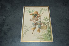 Chromo canard à la peche , au