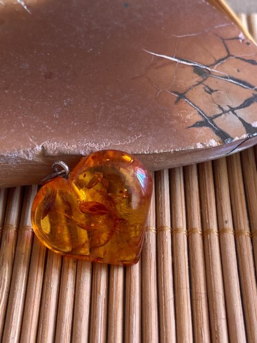 Pendentif coeur ambre baltic - pendentif, d'ambre