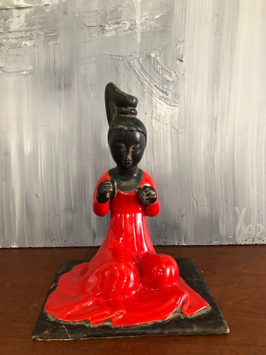 Statuette terre émaillée - terre,