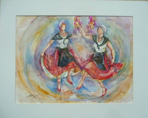 Aquarelle originale djanet - aquarelle,