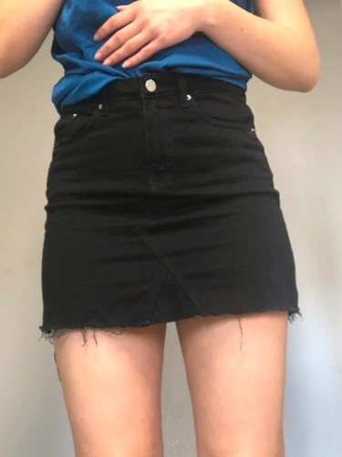 Mini jupe jean noire - jean, 🌸