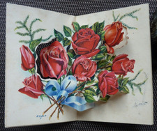 2 CARTES POSTALES ANCIENNE DONT 1 À SYSTÈME -  ANNIVERSAIRE ROSES ILL.. ZSOLT